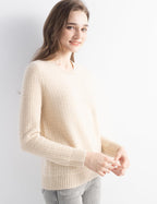 Mongolian Cashmere Textured Crewneck Sweater