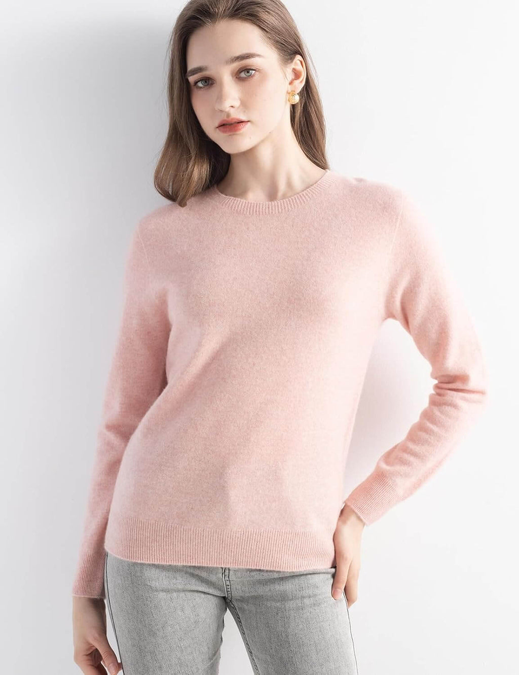 100% Pure Cashmere Sweater Crew Neck Pullover