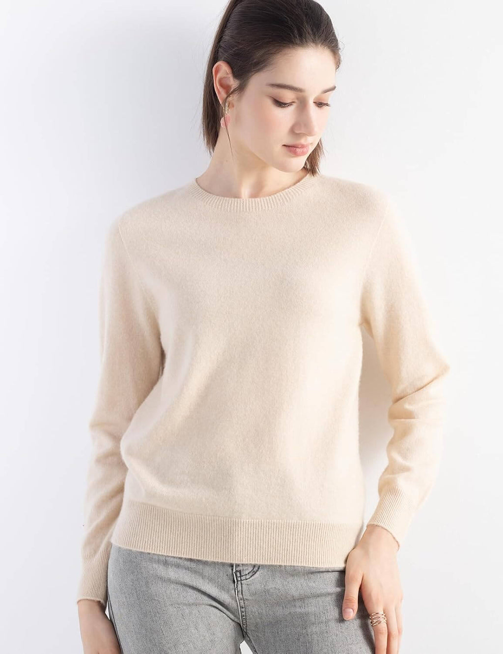 100% Pure Cashmere Sweater Crew Neck Pullover
