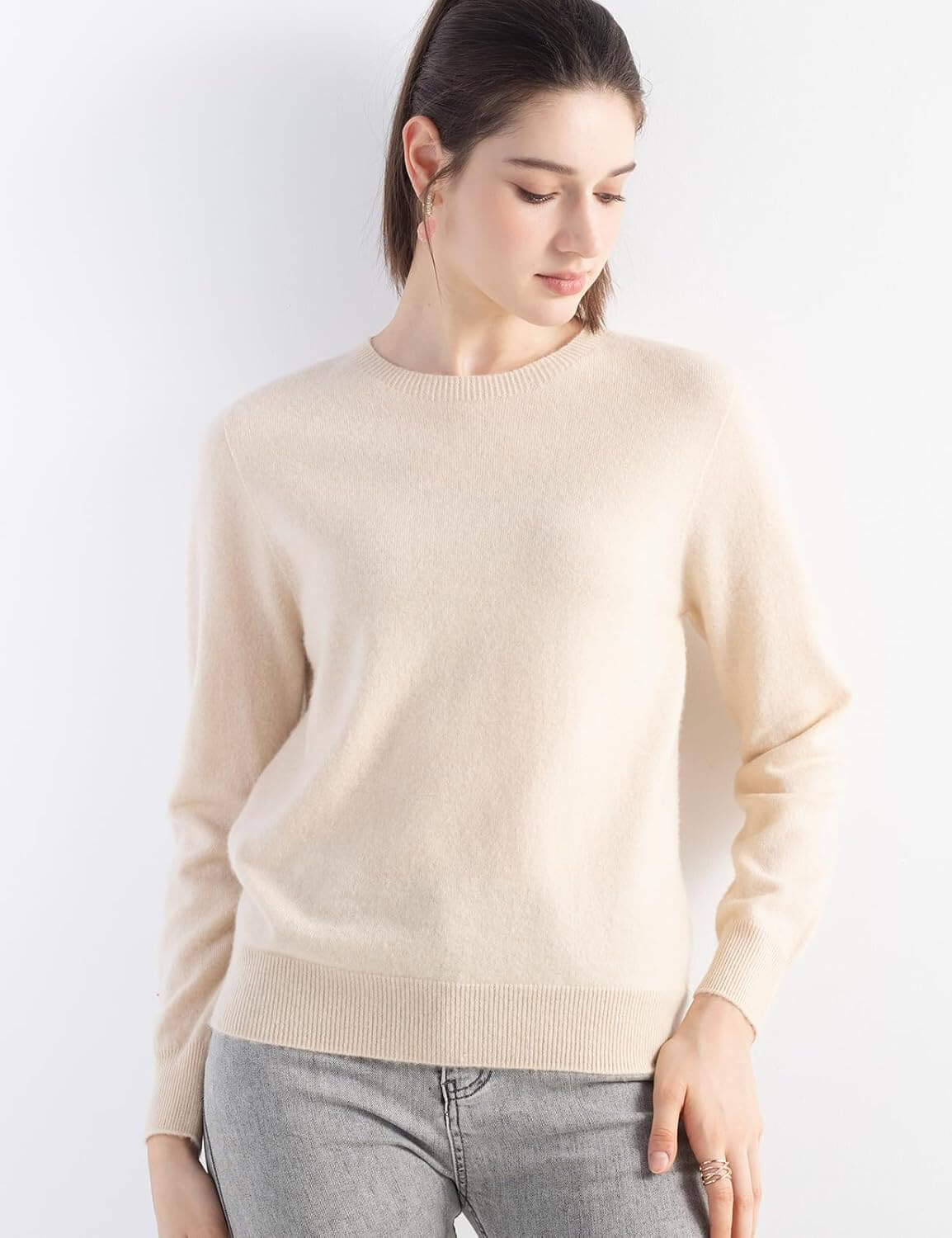 100% Pure Cashmere Sweater Crew Neck Pullover