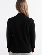 100% Pure Cashmere Mock Neck Pullover Sweater