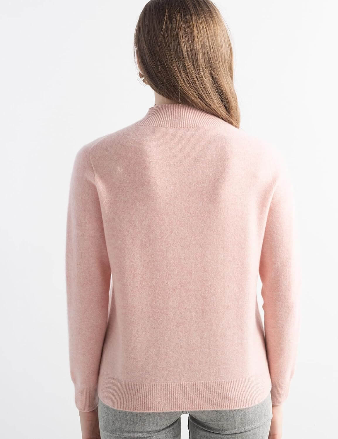 100% Pure Cashmere Mock Neck Pullover Sweater