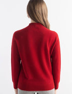 100% Pure Cashmere Mock Neck Pullover Sweater