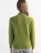 100% Pure Cashmere Mock Neck Pullover Sweater