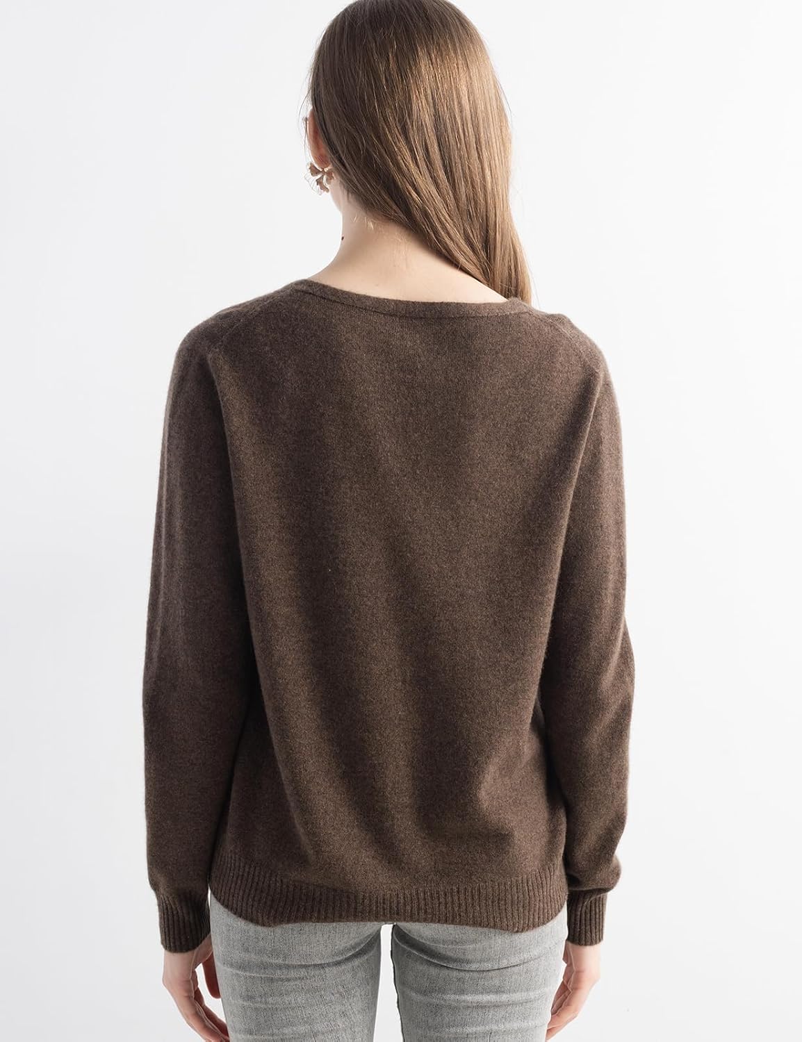 Mongolian V-Neck Knitted Cashmere Cardigan