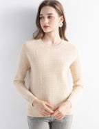 Mongolian Cashmere Textured Crewneck Sweater