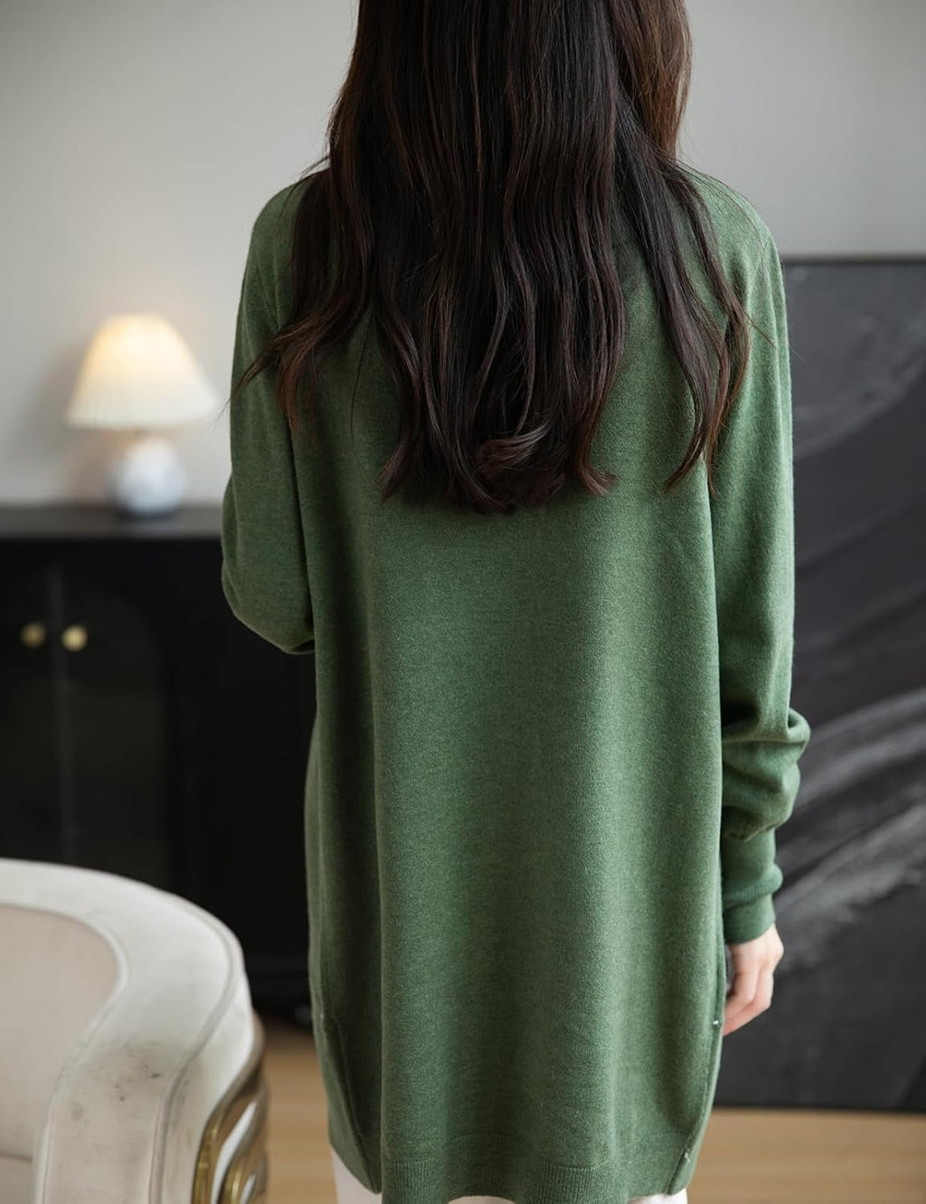Merino Wool Blend Knit Cardigan Sweater