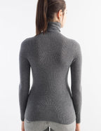 Merino Wool Blend Ribbed Turtleneck Slim Fit Sweater