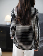 Merino Wool Blend Striped Crewneck Sweater