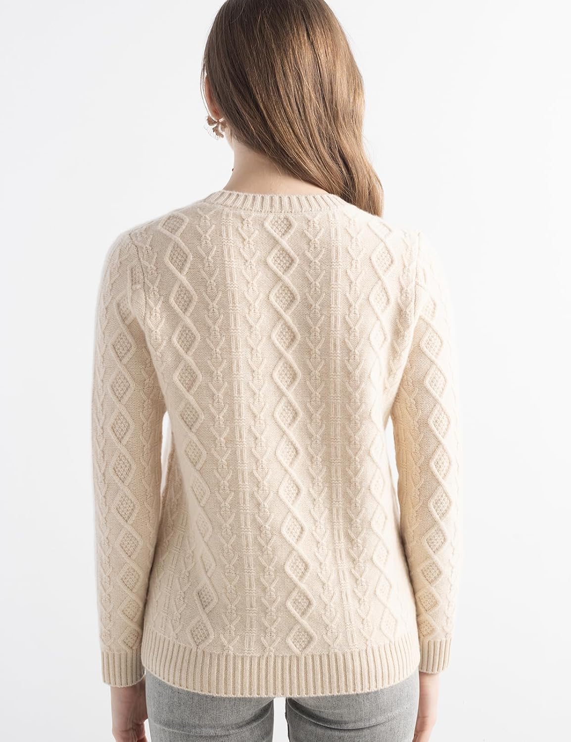 Mongolian Cashmere Cable Knit Sweater