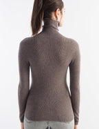 Merino Wool Blend Ribbed Turtleneck Slim Fit Sweater
