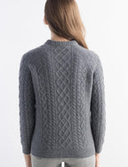 Mongolian Cashmere Cable Crewneck Sweater