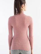 Merino Wool Blend Ribbed Turtleneck Slim Fit Sweater