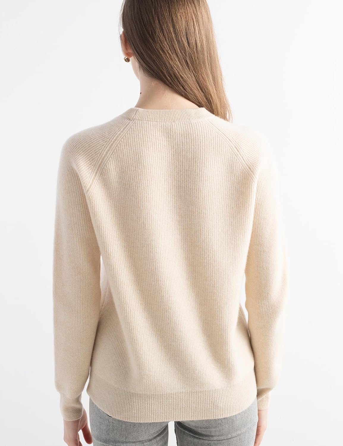 Mongolian Cashmere Ribbed Crewneck Sweater
