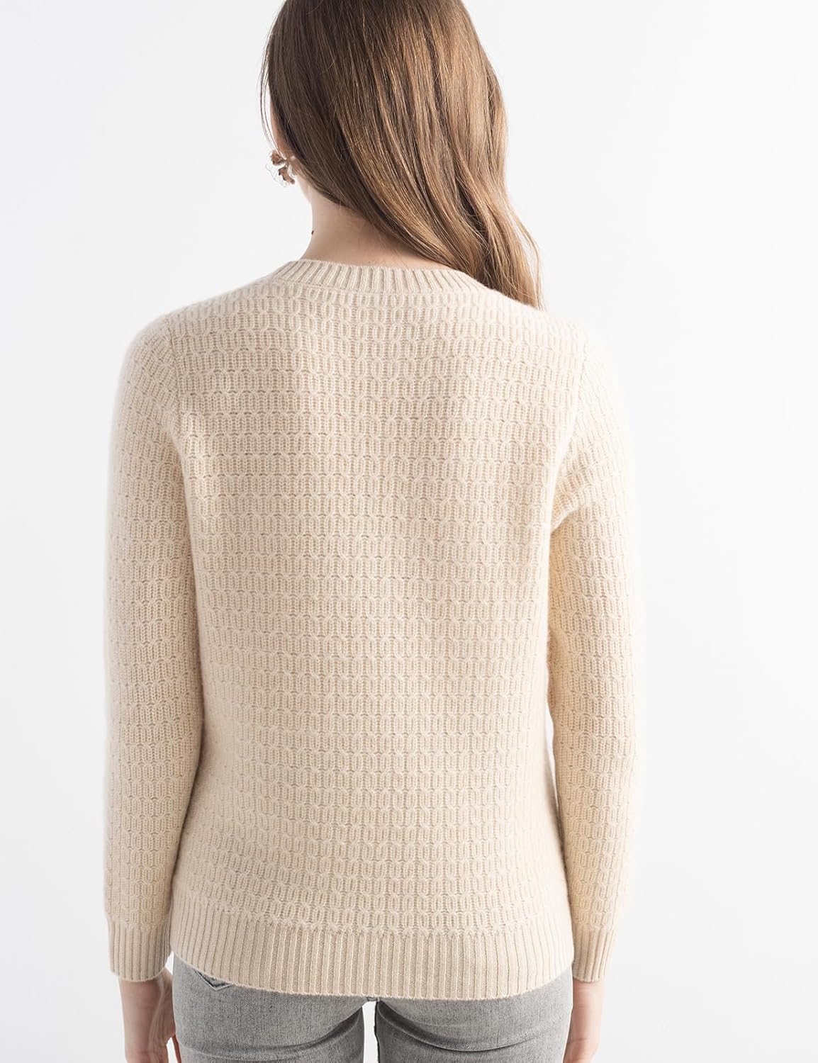 Mongolian Cashmere Textured Crewneck Sweater