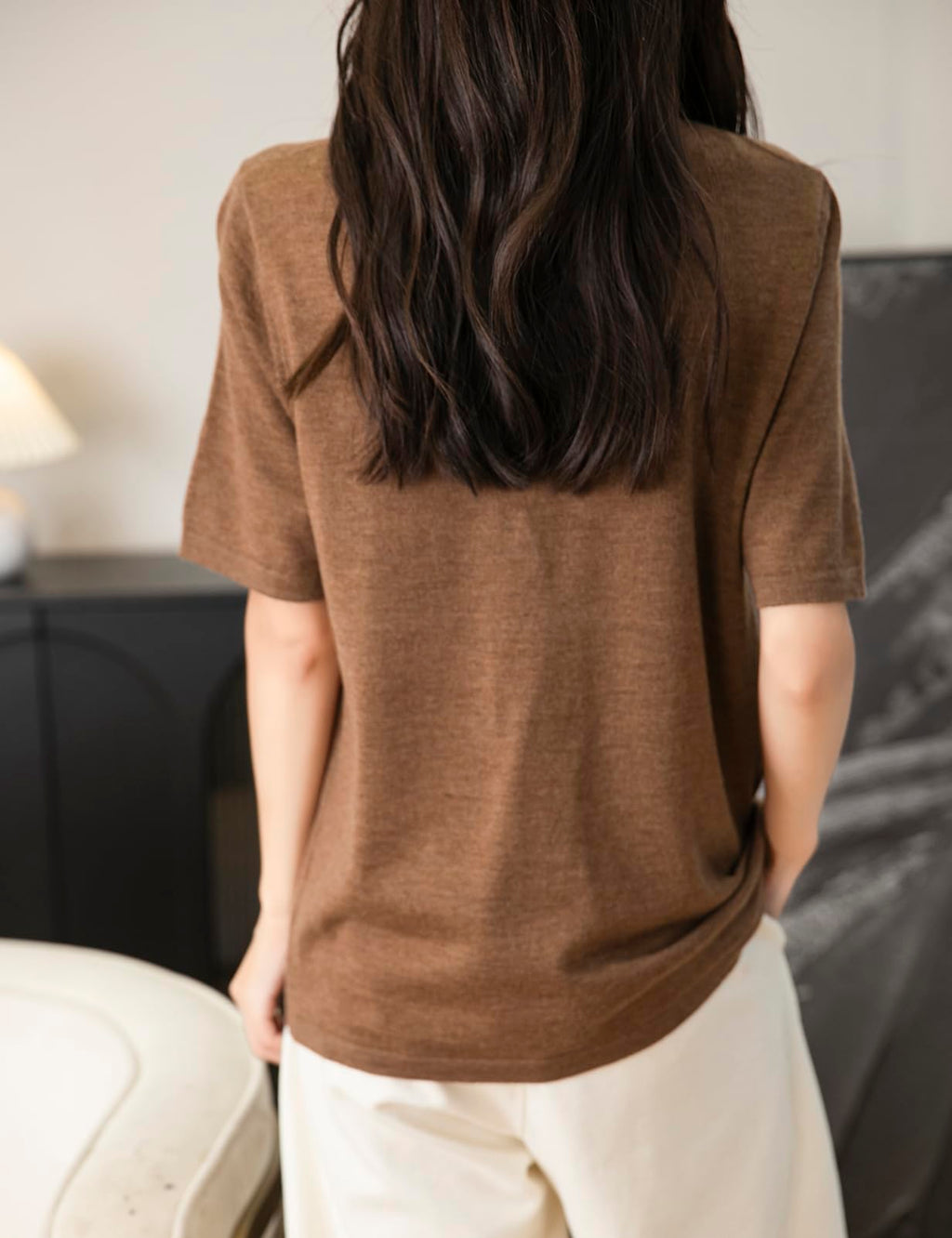 100% Merino Wool Crewneck Travel Tee Sweater