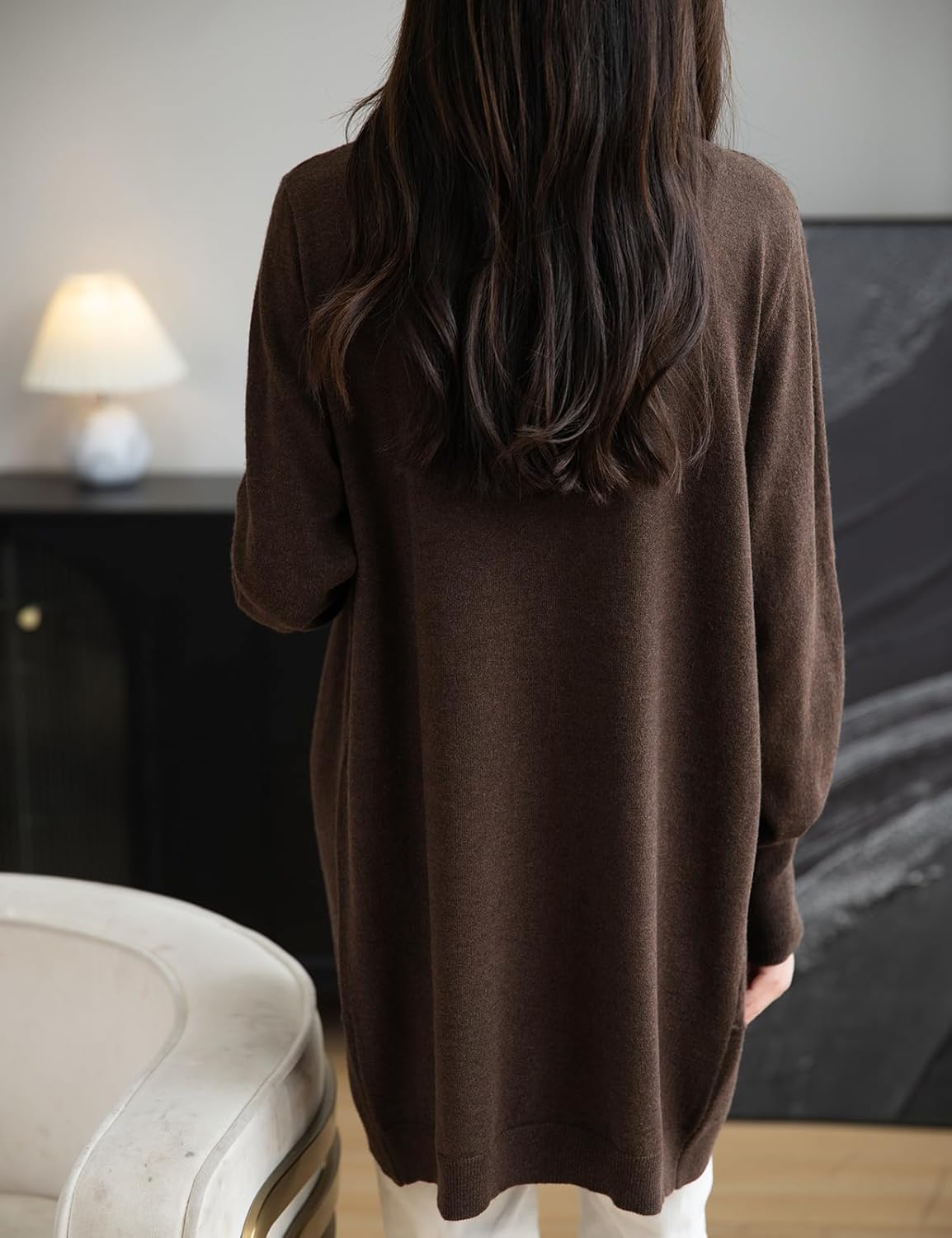Merino Wool Blend Knit Cardigan Sweater