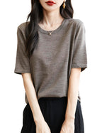 100% Merino Wool Crewneck Travel Tee Sweater