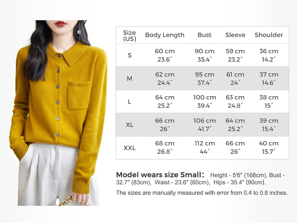 100% Merino Wool Poloneck Cardigan Sweater