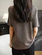 100% Merino Wool Crewneck Travel Tee Sweater