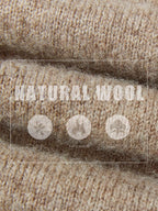100% Merino Wool Poloneck Cardigan Sweater