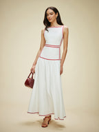 The Sophie North - Cotton Contrast Tie Dress