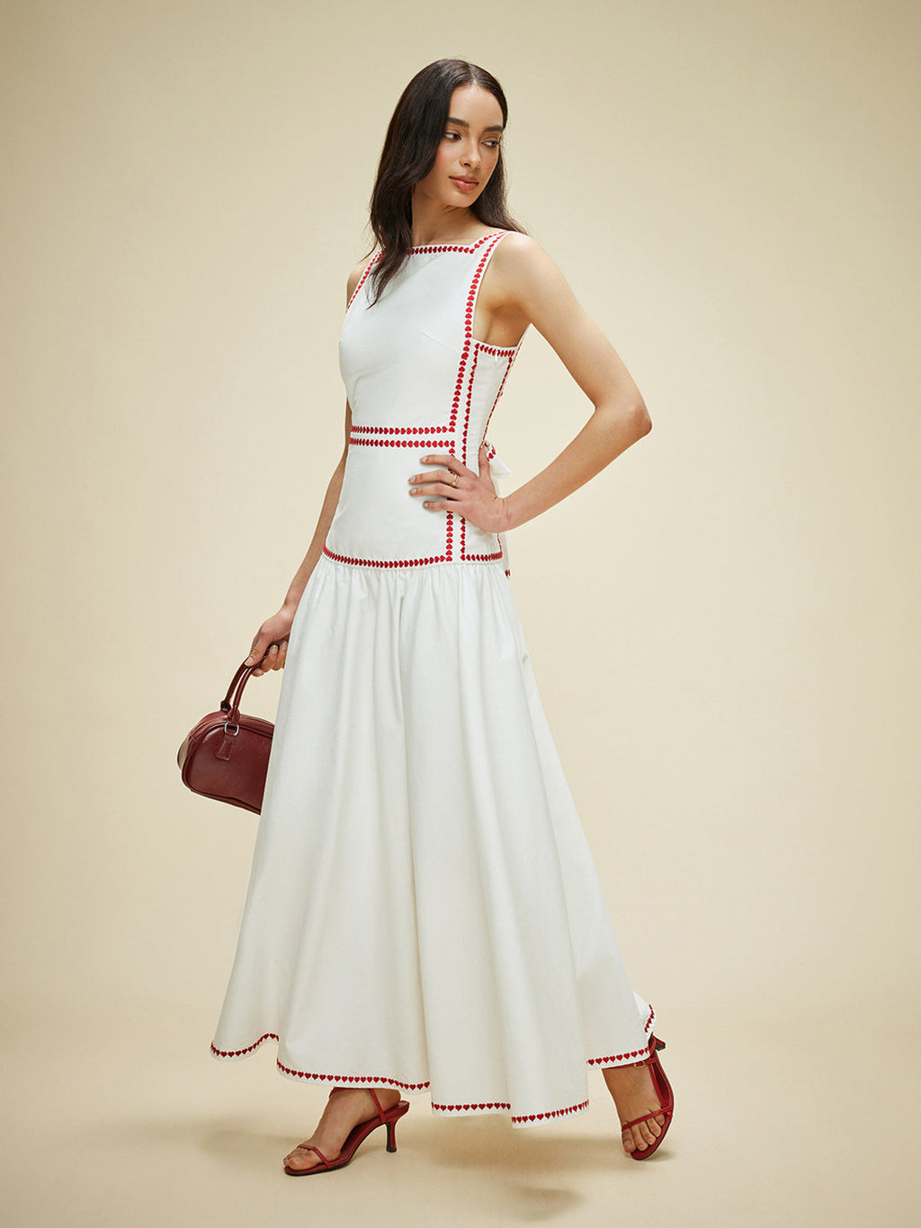 The Sophie North - Cotton Contrast Tie Dress