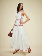 The Sophie North - Cotton Contrast Tie Dress