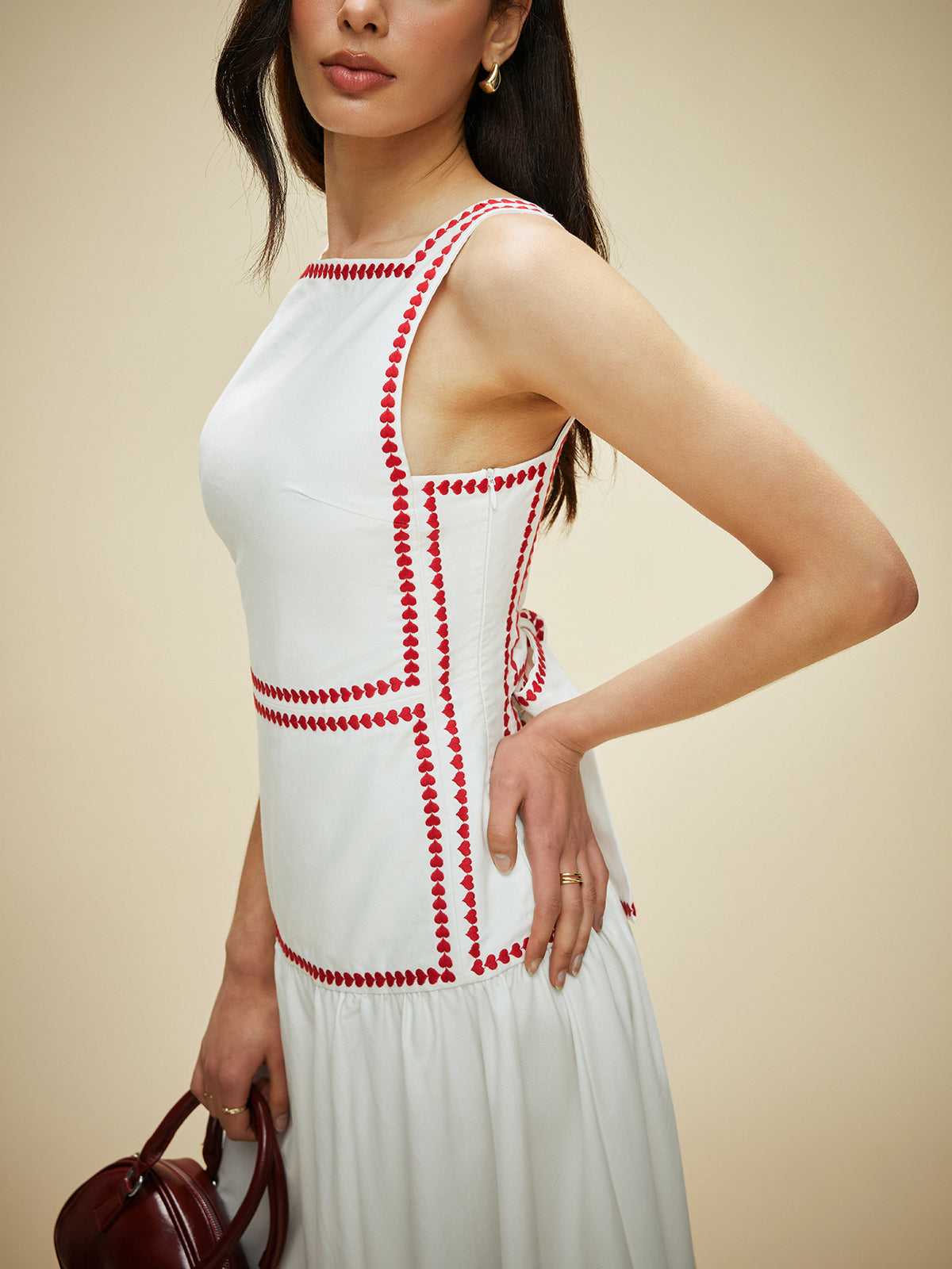 The Sophie North - Cotton Contrast Tie Dress