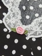 Polka Dot Lace-Trim Dress