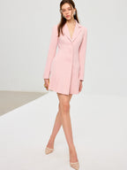 Pleated Fitted Blazer Dress
