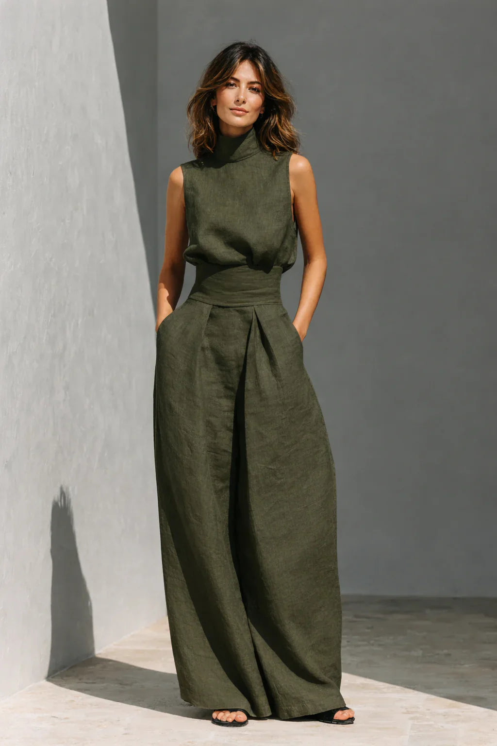 Élise – Linen Flow Jumpsuit