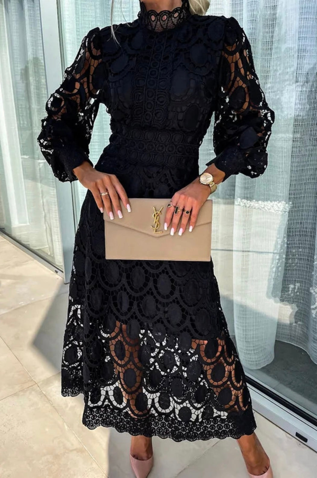 Sophie North | Elegant Lace Midi Dress