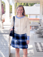 Gregoriana Cardigan, White Beach/Azure