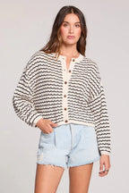 Laurent Sweater, Black/White